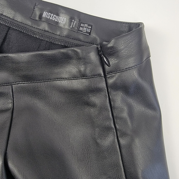Missguided Faux Leather Short Black Size 10 - Picture 8 of 14